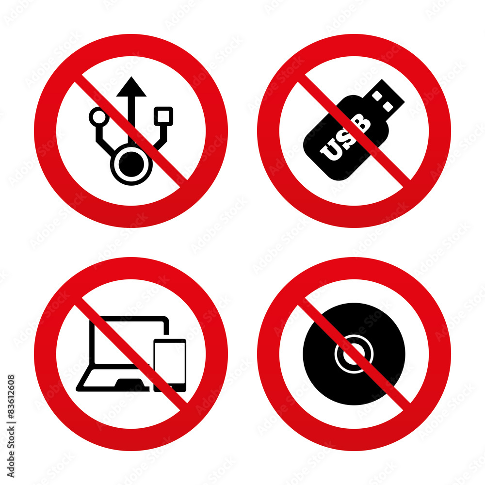 Usb flash drive icons. Notebook or Laptop pc. Usb flash drive icons. Notebook or Laptop pc.