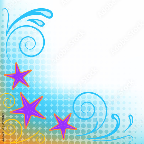 sfondo estivo stelle marine viola arancio