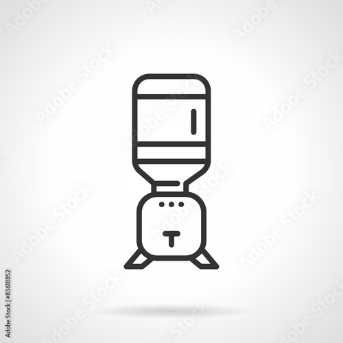 Flat line cooler vector icon