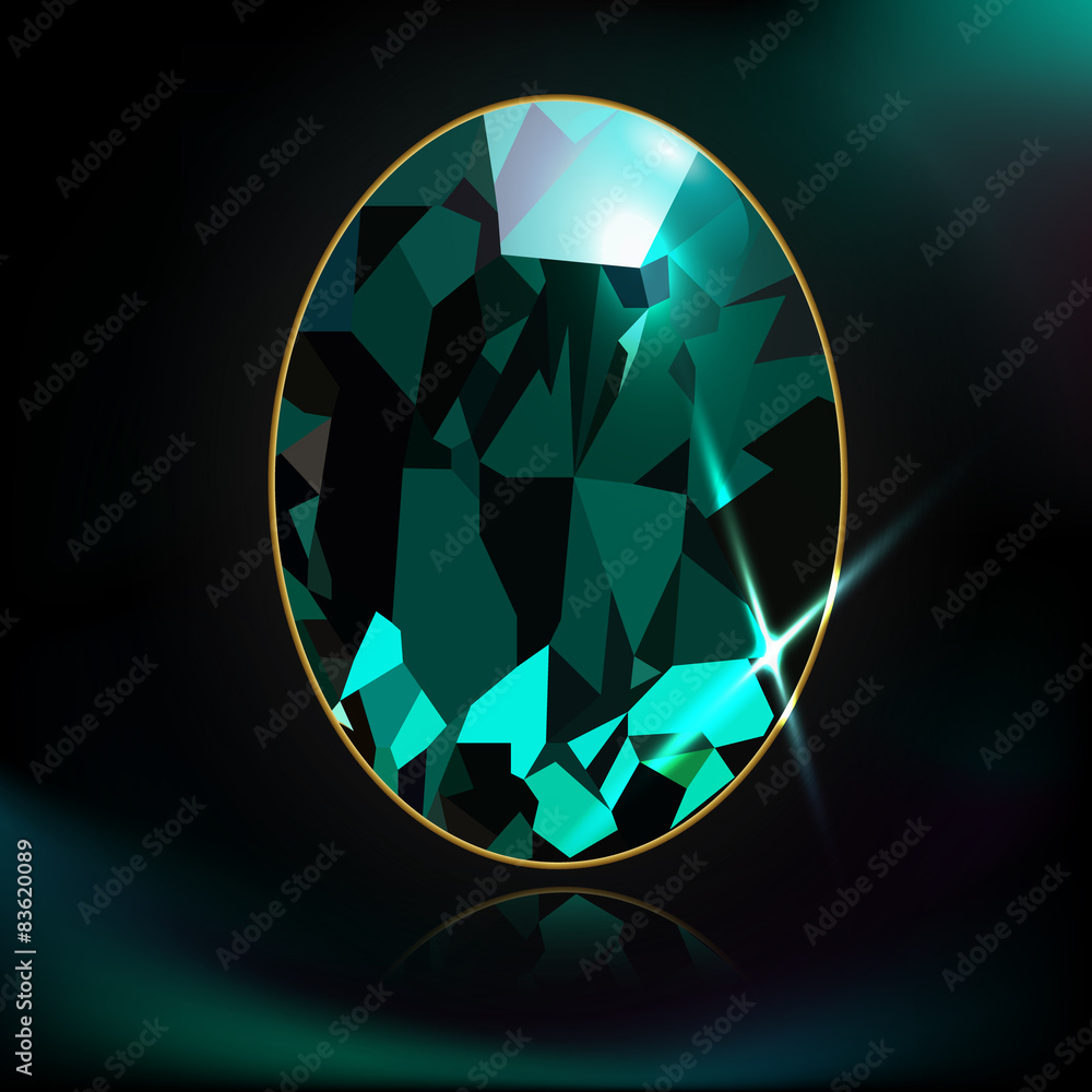 Green Diamond Stock Vector | Adobe Stock