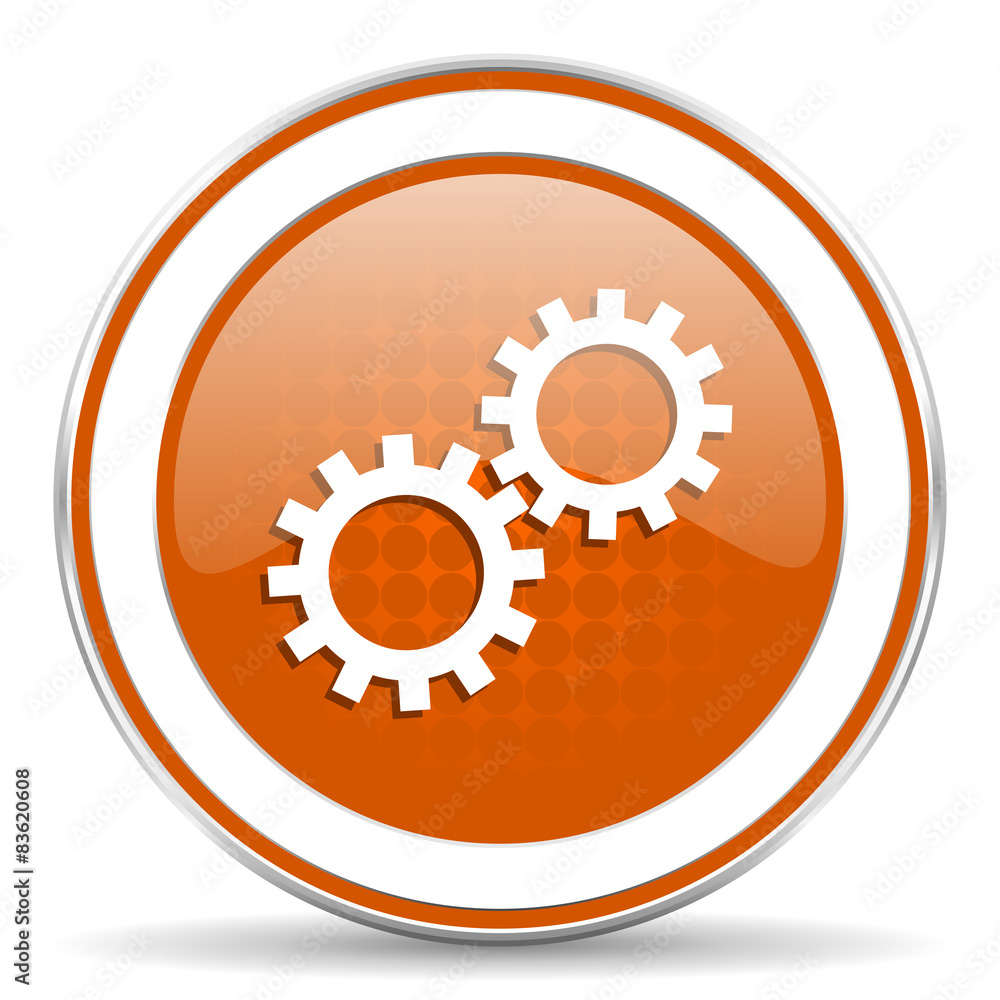 gears orange icon options sign gears orange icon options sign