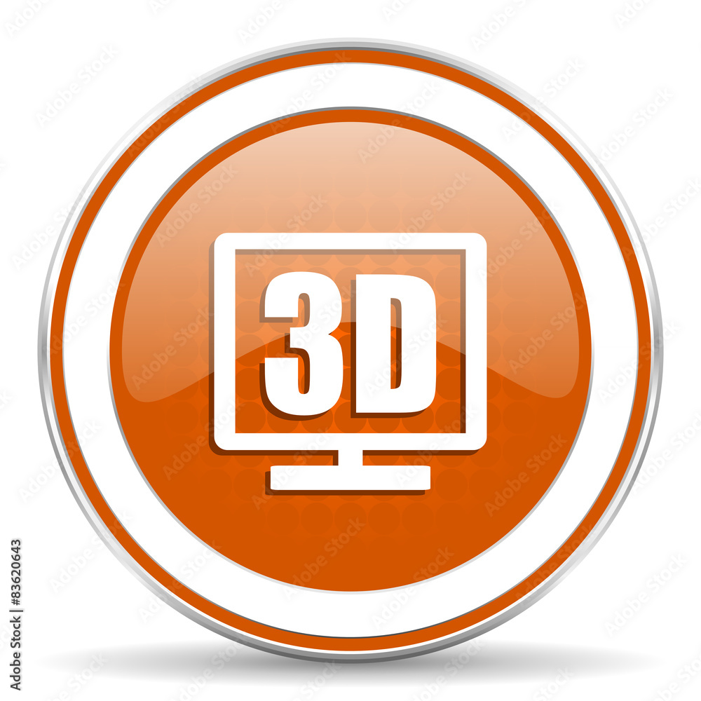 3d display orange icon 3d display orange icon