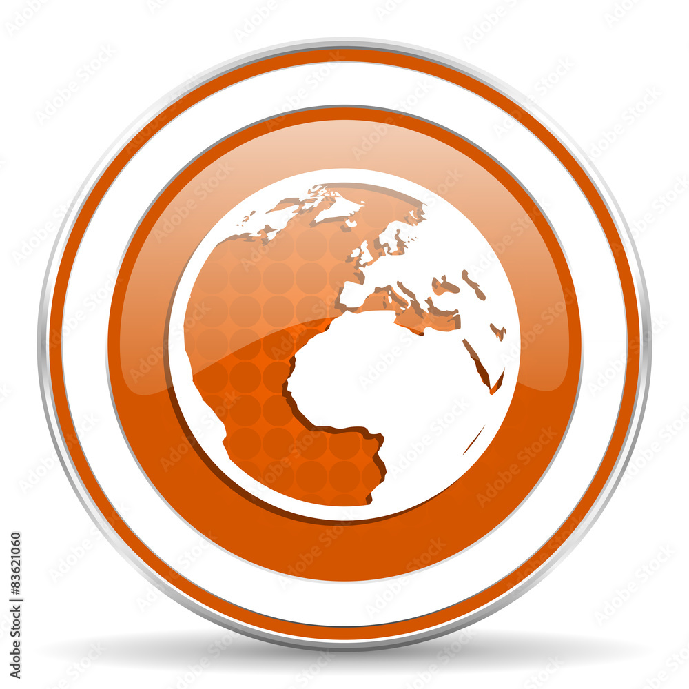 earth orange icon world sign earth orange icon world sign