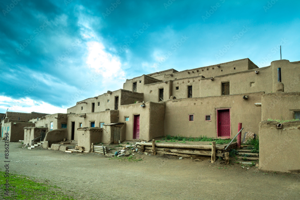 Taos Pueblo - adobe settlemenets of native Americans. Taos Pueblo - adobe settlemenets of native Americans.