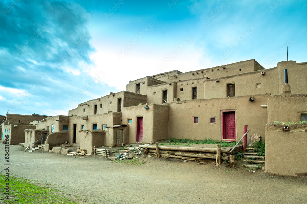 Taos Pueblo - adobe settlemenets of native Americans. Taos Pueblo - adobe settlemenets of native Americans.