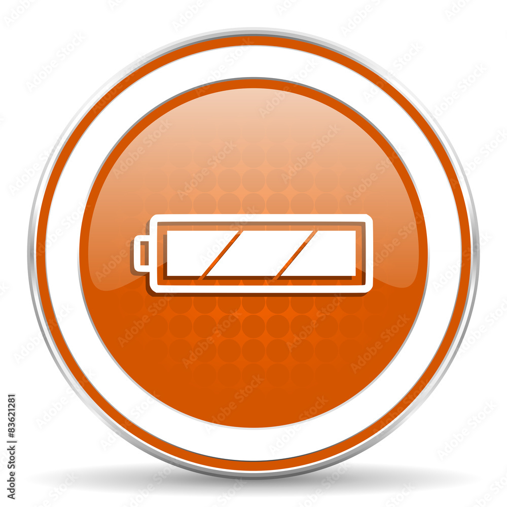 battery orange icon charging symbol power sign battery orange icon charging symbol power sign