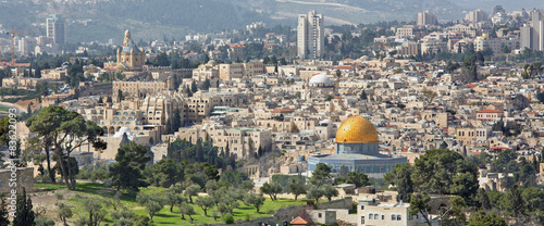 Jerusalem - Outlook from Mount of Olives to old city