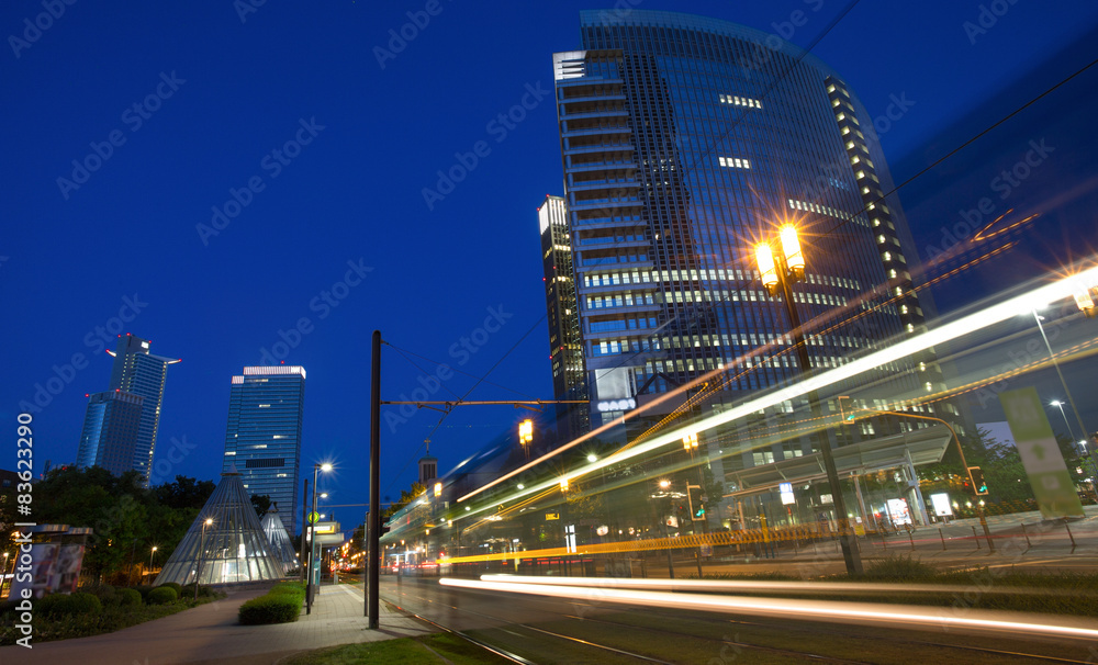 Fototapeta premium frankfurt am main fair district at night