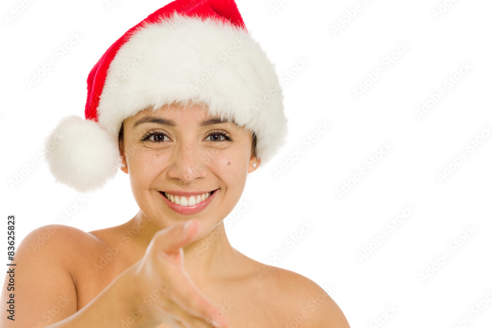 Model isolated with hand shake Model isolated with hand shake