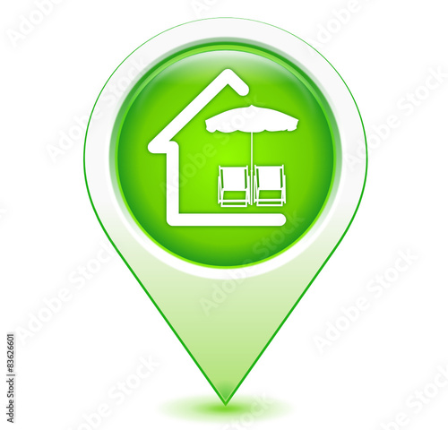 location de vacances sur marqueur géolocalisation vert