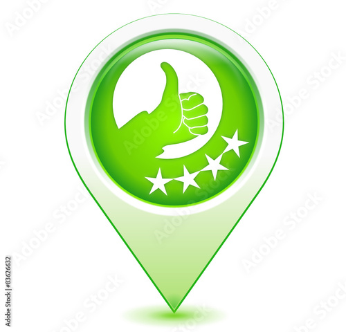 satisfaction sur marqueur géolocalisation vert