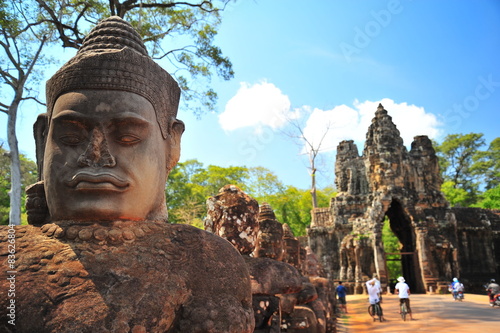 Stone Gate of Angkor Thom in Cambodia