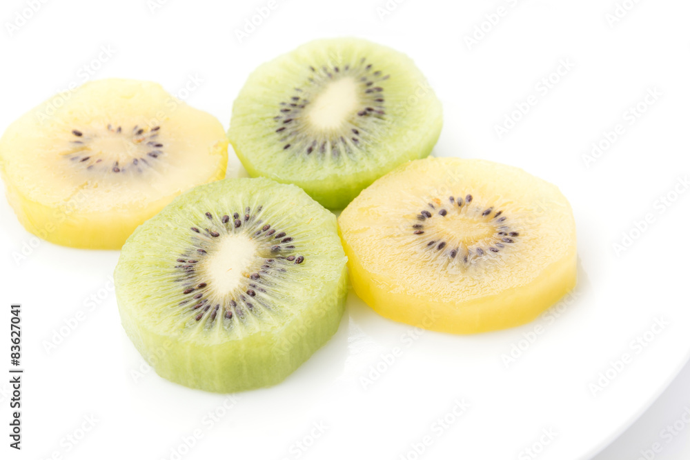 Kiwi and Golden Kiwi fruit isolated on white background Kiwi and Golden Kiwi fruit isolated on white background