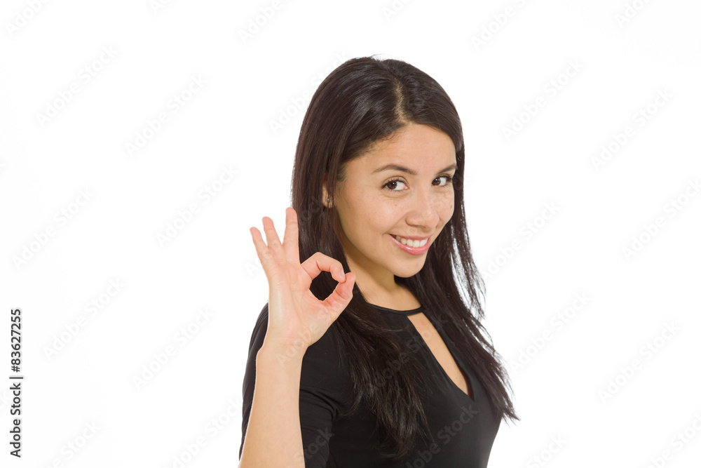 Model isolated ok sign Model isolated ok sign
