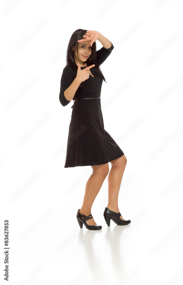 Model isolated framing with fingers Model isolated framing with fingers