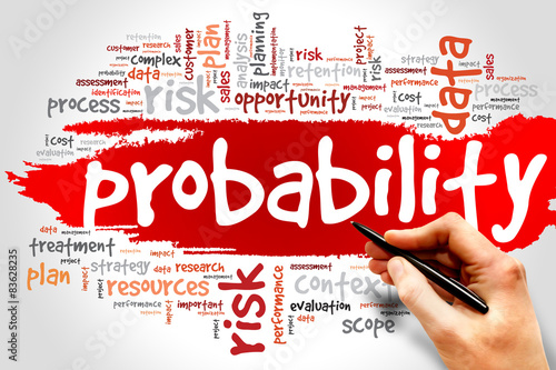 Probability word cloud, business concept