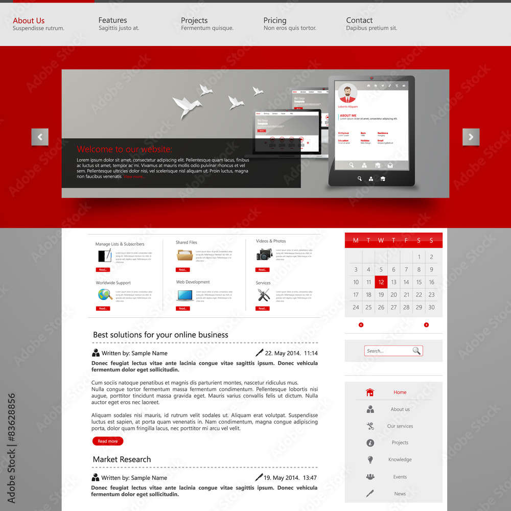 Website Template, Vector illustration. Website Template, Vector illustration.