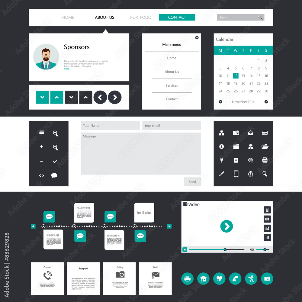 Set of Flat/Ui Web Design, elements, buttons, icons. Set of Flat/Ui Web Design, elements, buttons, icons.