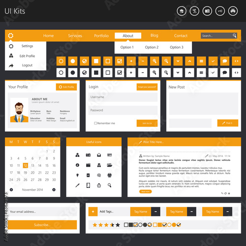 Flat Website Elements / Template Vector