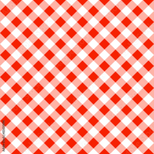 seamless pattern of a red white plaid tablecloth