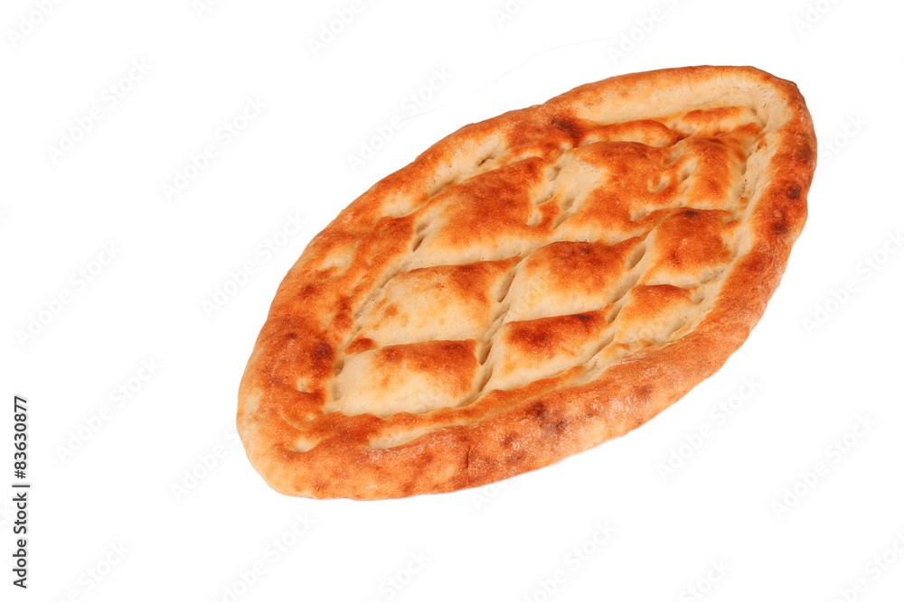 The delicious bread on the white background