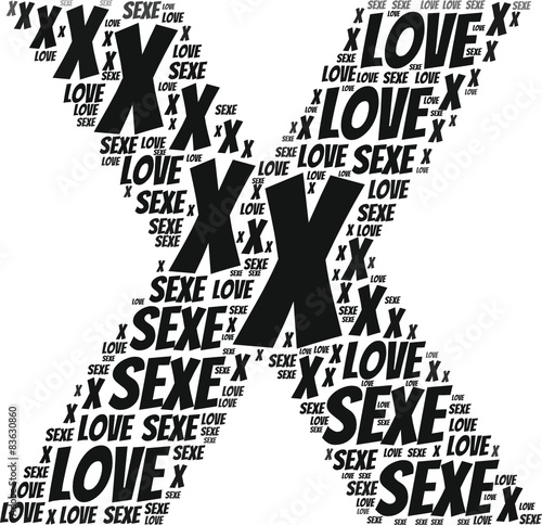 nuage de mots x love sexe noir