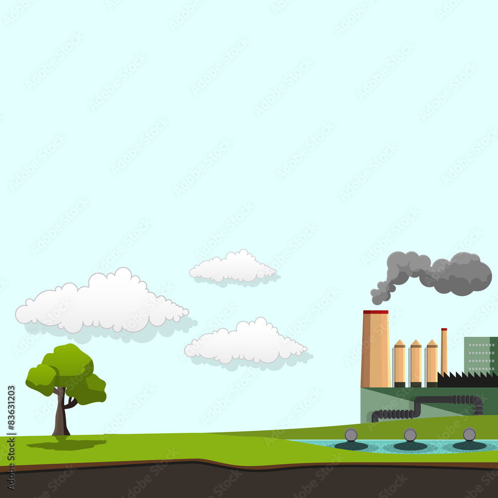 environmental pollution background, vector illustration,