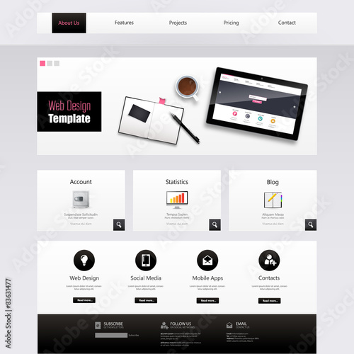 Modern Clean Website Template Vector