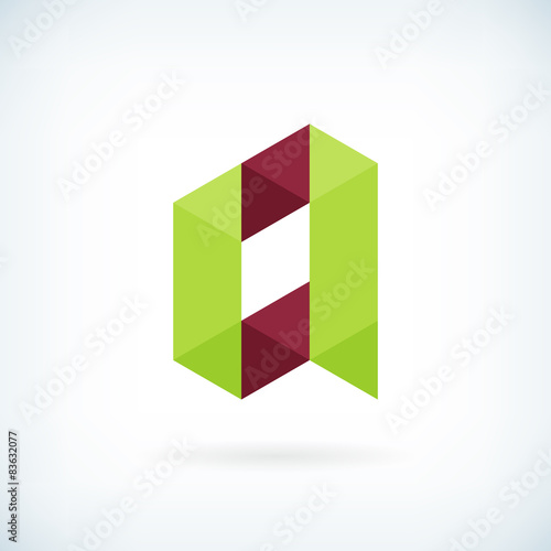 Modern letter A icon flat design element template