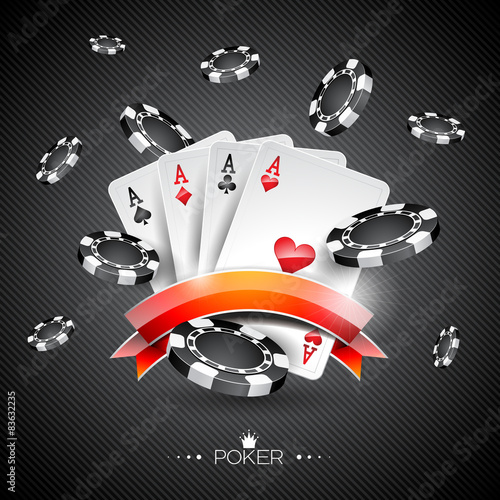 Vector illustration on a casino theme with poker symbols