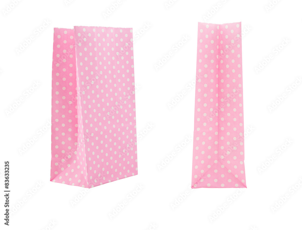 pink paper bag isolated on white background pink paper bag isolated on white background