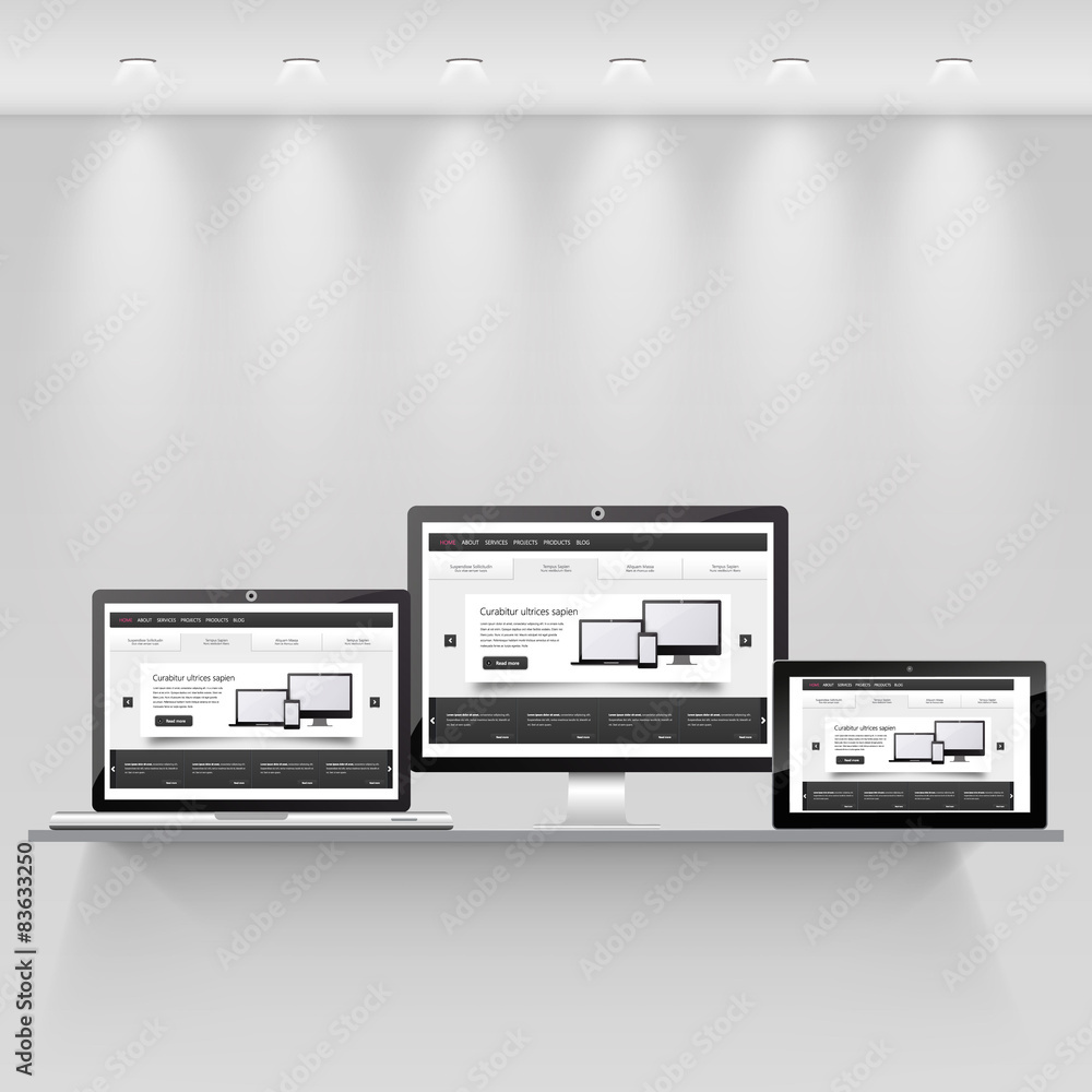 Fototapeta premium Responsive Web Template. Vector Eps 10