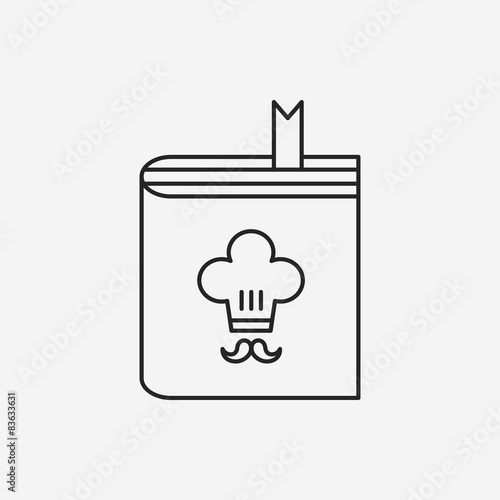 cooking book line icon