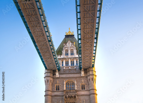 LONDON, UK - APRIL15, 2015: Tower bridge in sunset. photo