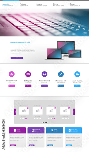Modern Clean One page website design template.