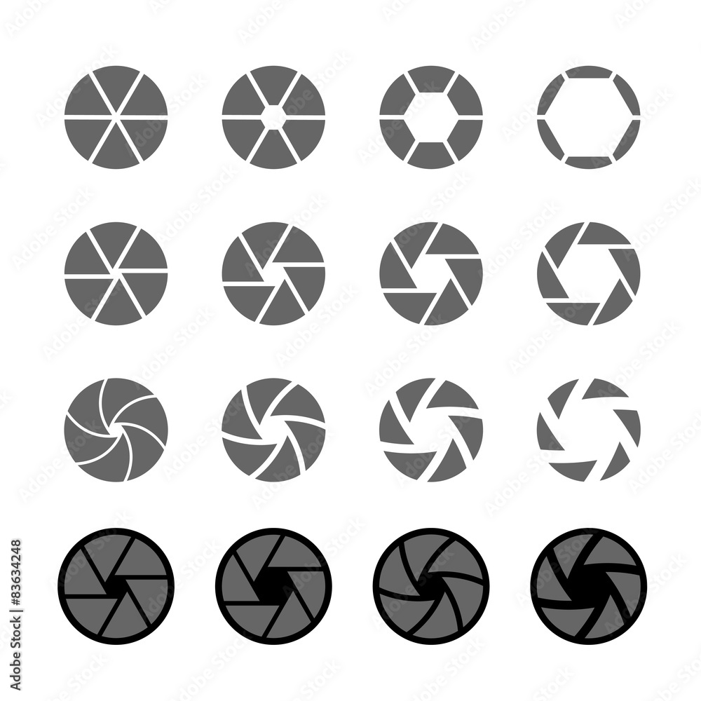 camera shutter icon set camera shutter icon set