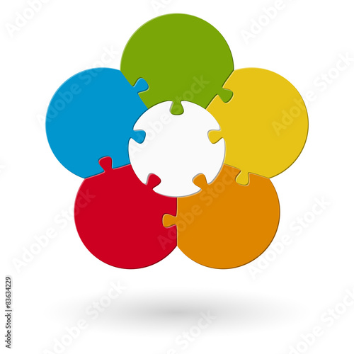 round flower puzzle colored
