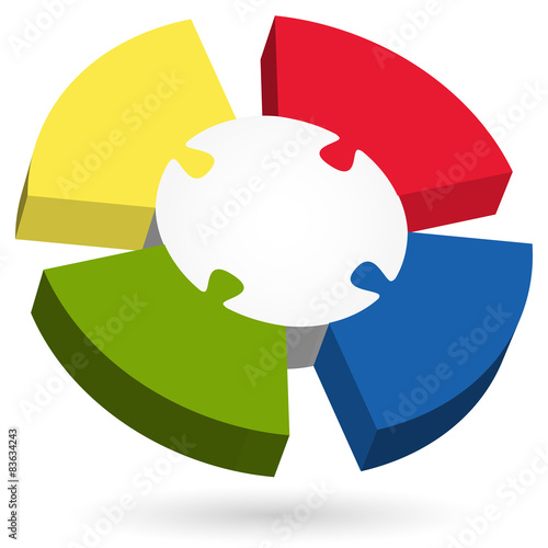 3D Puzzle info graphic with center part