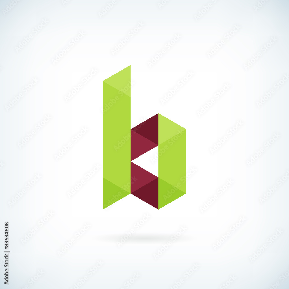 Modern letter B icon flat design element template Modern letter B icon flat design element template