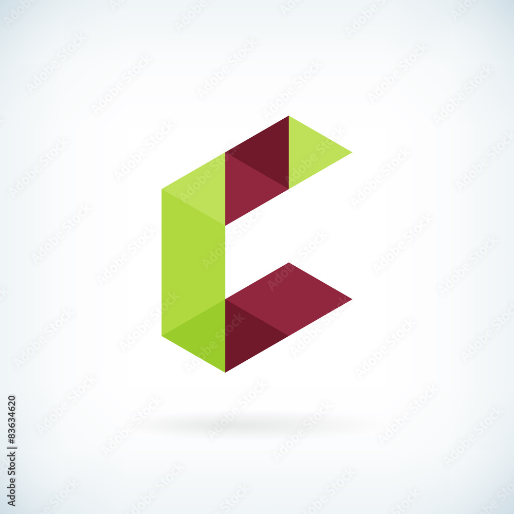 Modern letter C icon flat design element template Modern letter C icon flat design element template