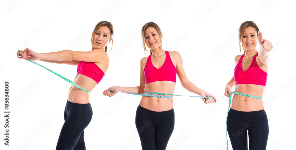 Slim woman with tape measure Slim woman with tape measure