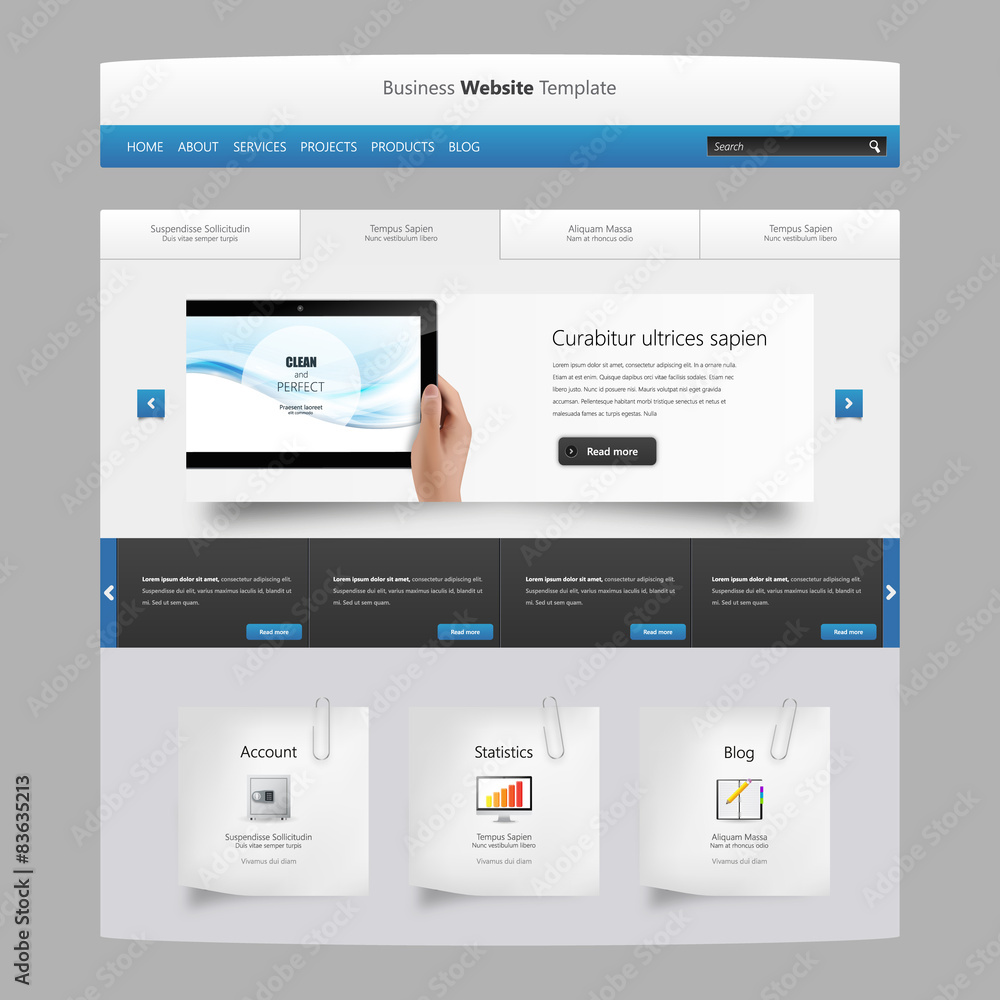 Modern Clean website design template Vector Modern Clean website design template Vector