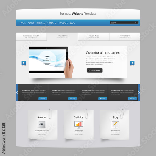 Modern Clean website design template Vector
