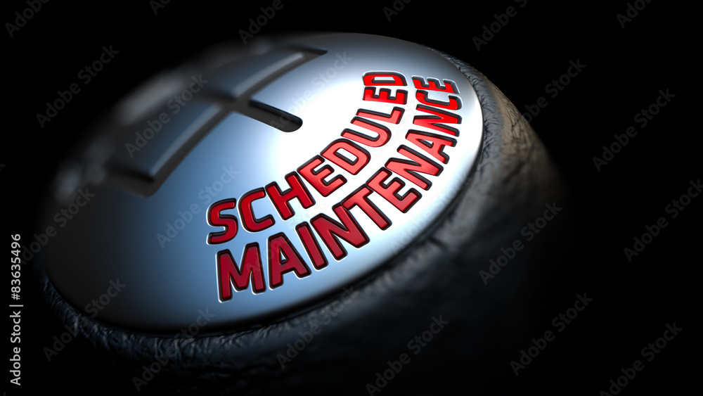 Scheduled Maintenance on Black Gear Shifter. - obrazy, fototapety, plakaty 