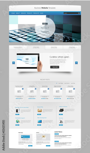 Modern Clean One page website design template.