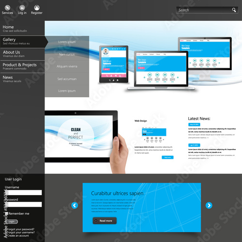 Modern Clean website design template Vector