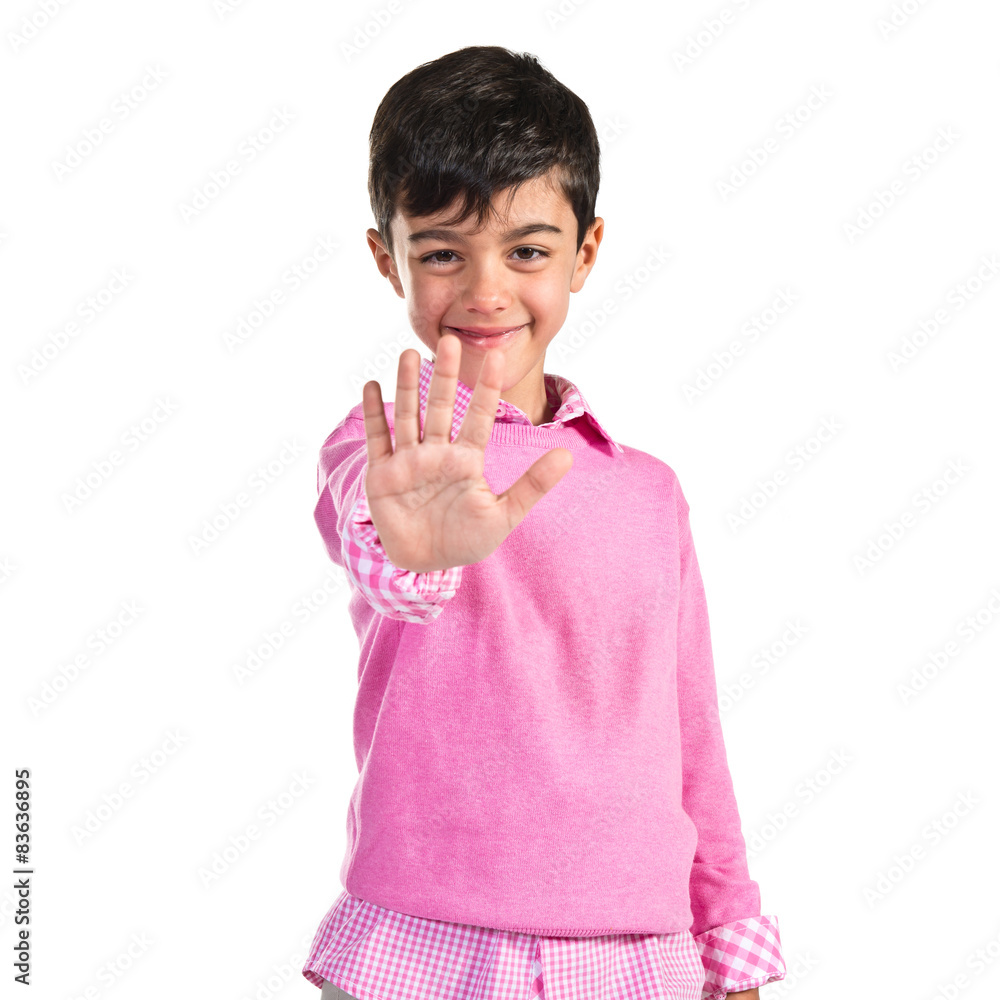 Child counting five Child counting five