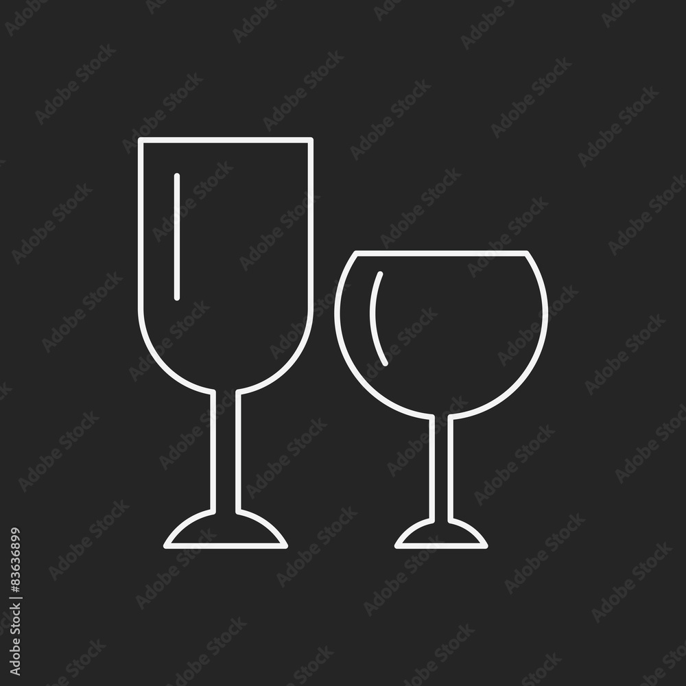 Glass cup line icon Glass cup line icon
