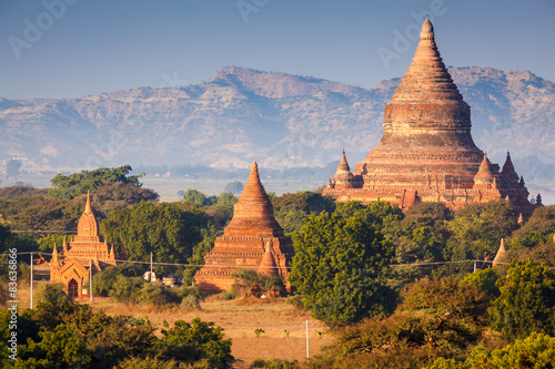 The Temples of Bagan at sunset, Bagan, Myanmar