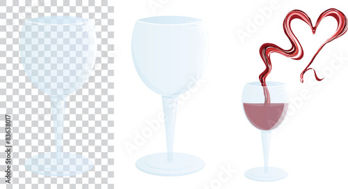 Bicchiere di vino con cuore